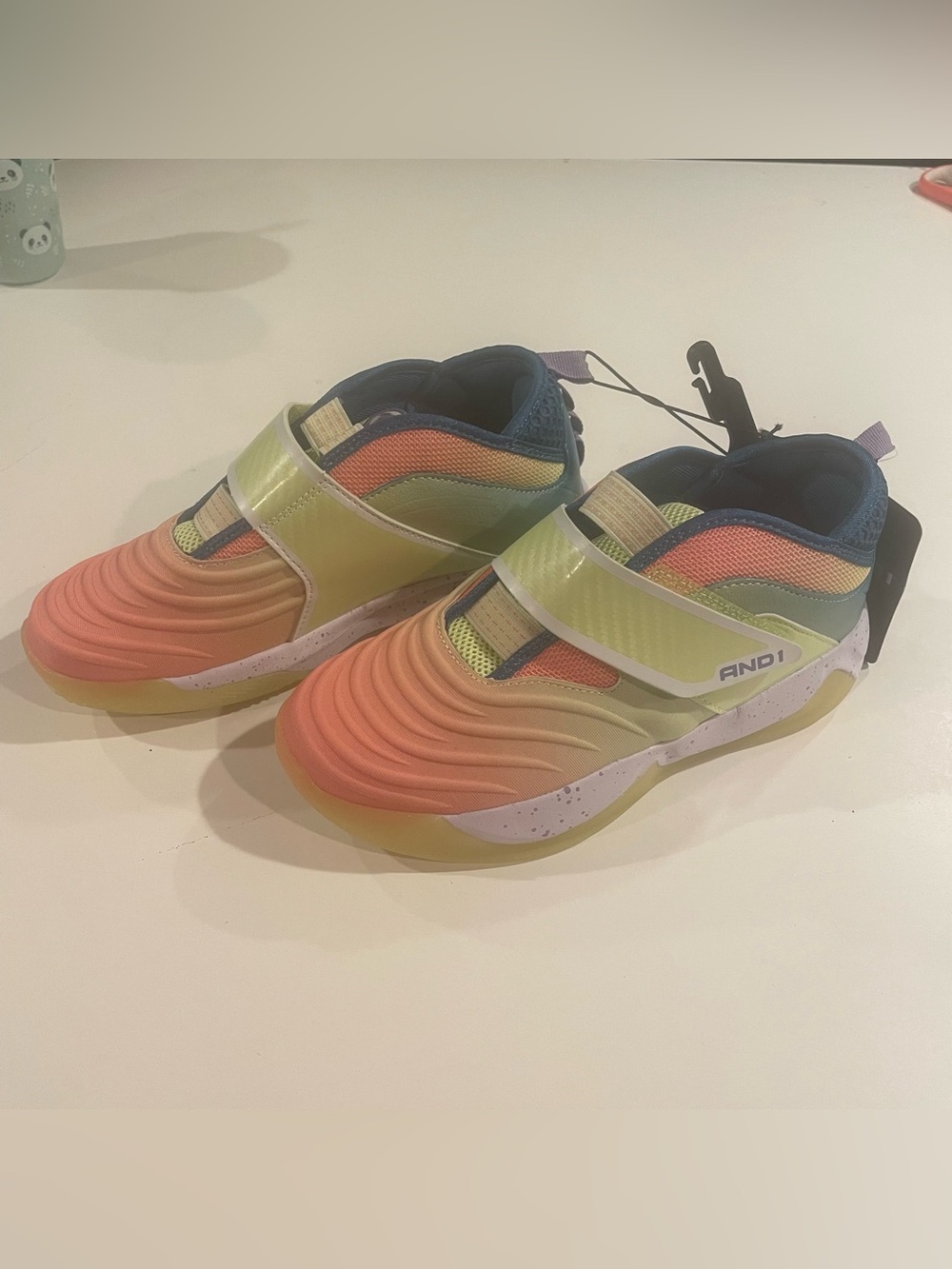 AND1 Little & Big Boys Strobe Basketball Sneakers Size 4 Yellow Athletic Shoes